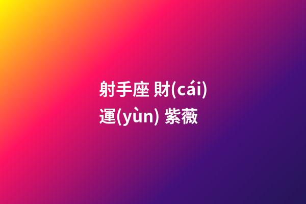 射手座 財(cái)運(yùn) 紫薇-第1張-星座運(yùn)勢(shì)-玄機(jī)派